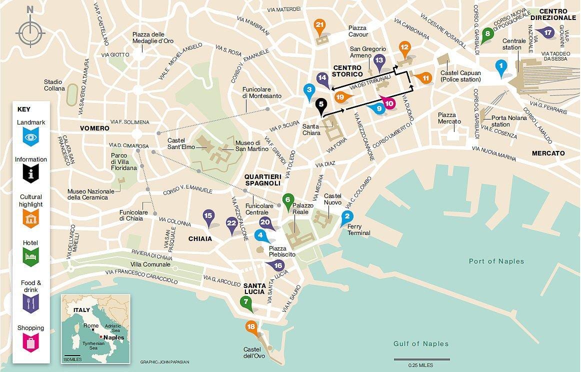 Žemėlapis centro storico neapolis