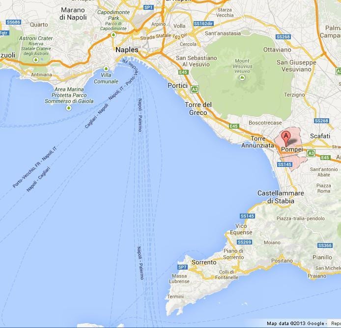 žemėlapis neapolio įlankoje italija