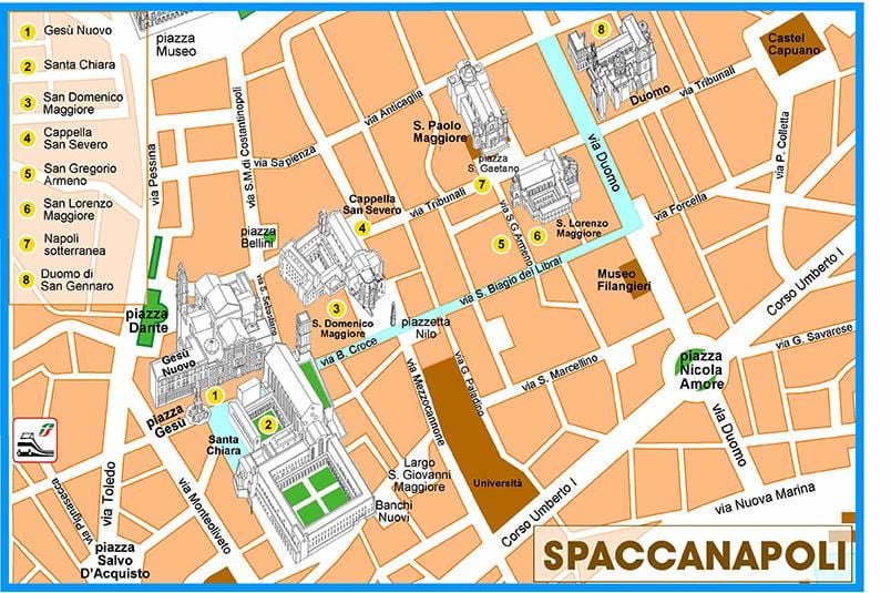 Žemėlapis spaccanapoli neapolis