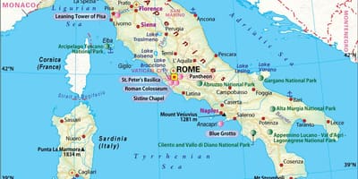 Žemėlapis neapolyje (italija) apylinkėse