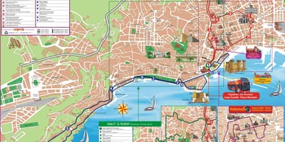 Neapolis, italija-hop on hop off kelionė autobusu žemėlapyje